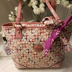 Coach Pink Heritage Heart Chelsea Tote